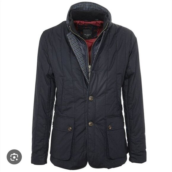 TED BAKER |Kereed Vertical Quilted Jacket In Navy SZ 5 XL - Picture 1 of 13